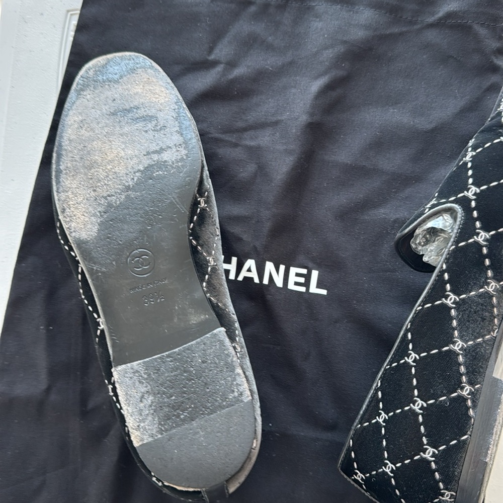 Chanel pre loved CC smoking slippers. Size 39.5 - Picture 3 of 7